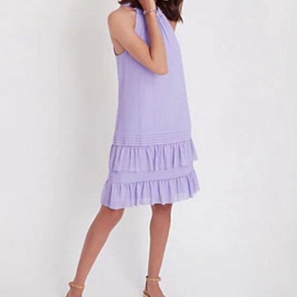 Ann Taylor Dresses & Skirts - NWT Lavender Ann Taylor Flounce Halter dress with ruffle Small